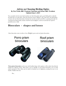 Binoculars - shapes and lenses