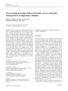 The Focusing and Talbot Effect of Periodic Arrays of Metallic