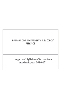 BANGALORE UNIVERSITY B.Sc.(CBCS) PHYSICS