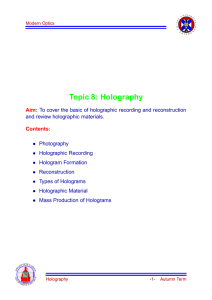 Topic 8: Holography