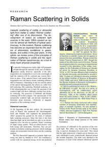 Raman Scattering in Solids