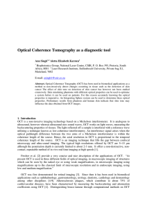 Optical Coherence Tomography as a diagnostic tool