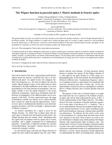 The Wigner function in paraxial optics I. Matrix