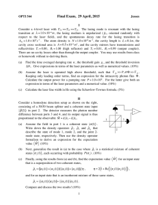 Final Exam Problem Set