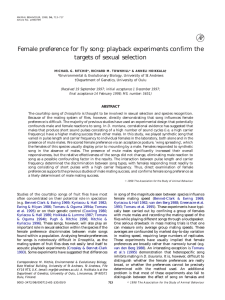 Female preference for fly song: playback