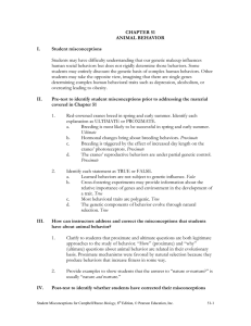 CHAPTER 51 ANIMAL BEHAVIOR I. Student misconceptions