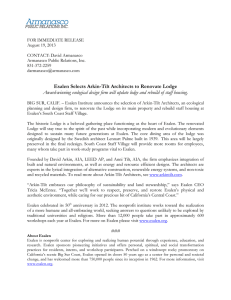 Esalen Selects Arkin-Tilt Architects to Renovate Lodge Award