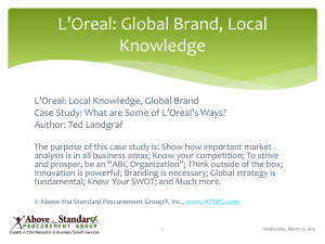 L`Oreal: Global Brand, Local Knowledge