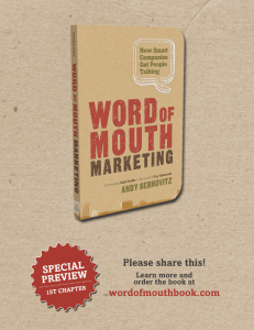 first chapter from Word of Mouth Marketing