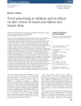 Food advertising to children and its effects on diet
