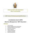 THE SOCIETY OF BUSINESS PRACTITIONERS SBP Senior