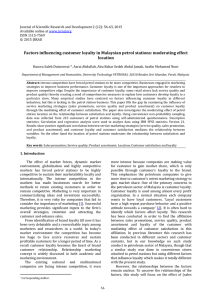 Factors influencing customer loyalty in Malaysian petrol stations