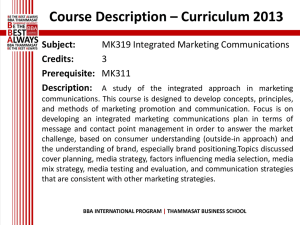 MK 319 Integrated Marketing Communications