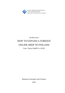HOW TO EXPAND A FOREIGN ONLINE SHOP TO FINLAND