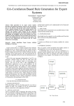 GA-Correlation Based Rule Generation for Expert Systems