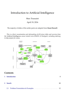 Introduction to Artificial Intelligence