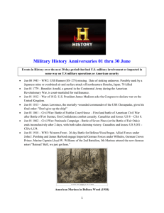 Military History Anniversaries 01 thru 30 June