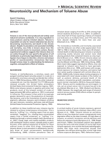 Neurotoxicity and Mechanism of Toluene Abuse