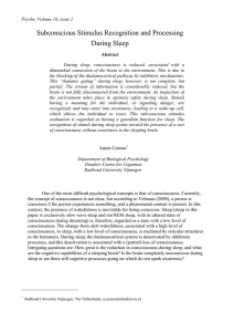 Subconscious Stimulus Recognition and Processing During