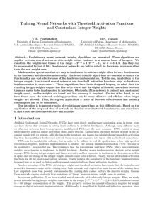 Training Neural Networks with Threshold Activation Functions and Constrained Integer Weights