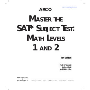 master the sat* subject test: math levels 1 and 2