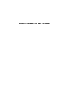 Sample 201-305-VA Applied Math Assessments