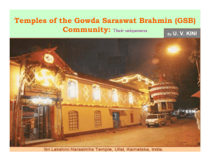 Temples of the Gowda Saraswat Brahmin (GSB)