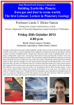 Friday 25th October 2013 4.00 p.m. Professor Linda T. Elkins