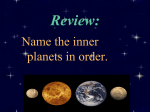 Name the inner planets in order.