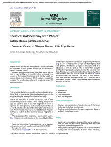 Chemical Matricectomy with Phenol - Actas Dermo