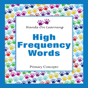 High Frequency Words Primary Concepts