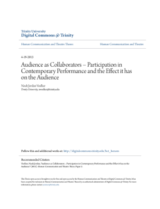 Audience as Collaborators - Digital Commons @ Trinity
