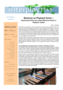 Musician as Playback Actor - International Playback Theatre Network