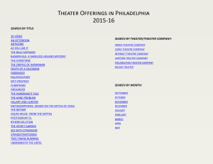 Theater Offerings in Philadelphia 2015-16