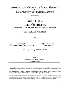 Two Operas, operettas and Neapolitan music at the Aurora