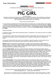 PIG GIRL - Finborough Theatre