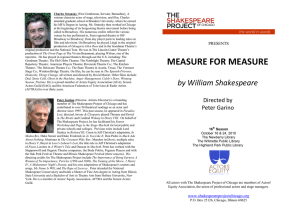 measure for measure - The Shakespeare Project of Chicago