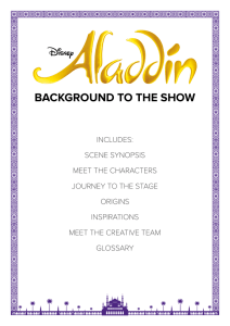 BACKGROUND TO THE SHOW - Aladdin Education | Home