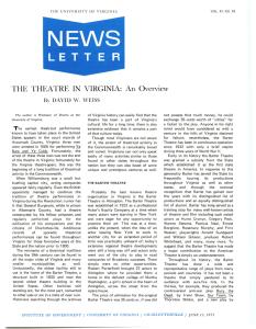 THE THEATRE IN VIRGINIA: An Ov rVlew