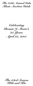 Celebrating Bonnie J. Monte`s 25 Years Silent Auction Guide Kith