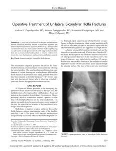 Operative Treatment of Unilateral Bicondylar Hoffa Fractures