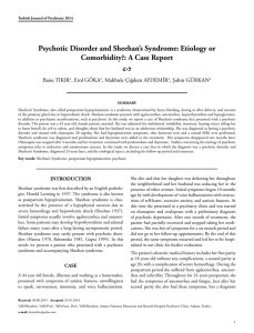 Psychotic Disorder and Sheehan`s Syndrome: Etiology or