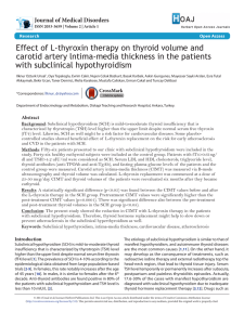 Effect of L-thyroxin therapy on thyroid volume and carotid artery
