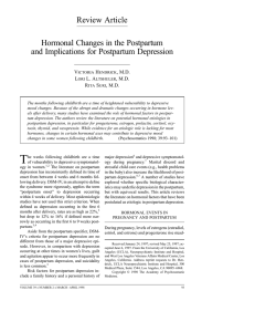 Review Article Hormonal Changes in the Postpartum