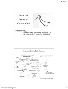 Endocrine Issues in Critical Care
