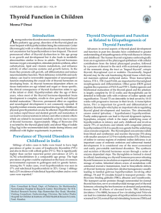 A Introduction Thyroid Development and Function as Related to Etiopathogenesis of