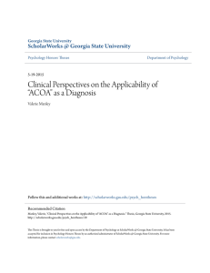 Clinical Perspectives on the Applicability of “ACOA” as a Diagnosis