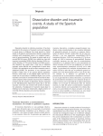 Dissociative disorder and traumatic events. A study of the Spanish