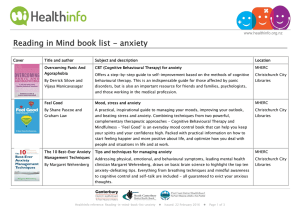 Reading in Mind book list - anxiety
