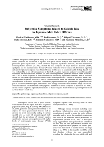 Subjective Symptoms Related to Suicide Risk in Japanese Male